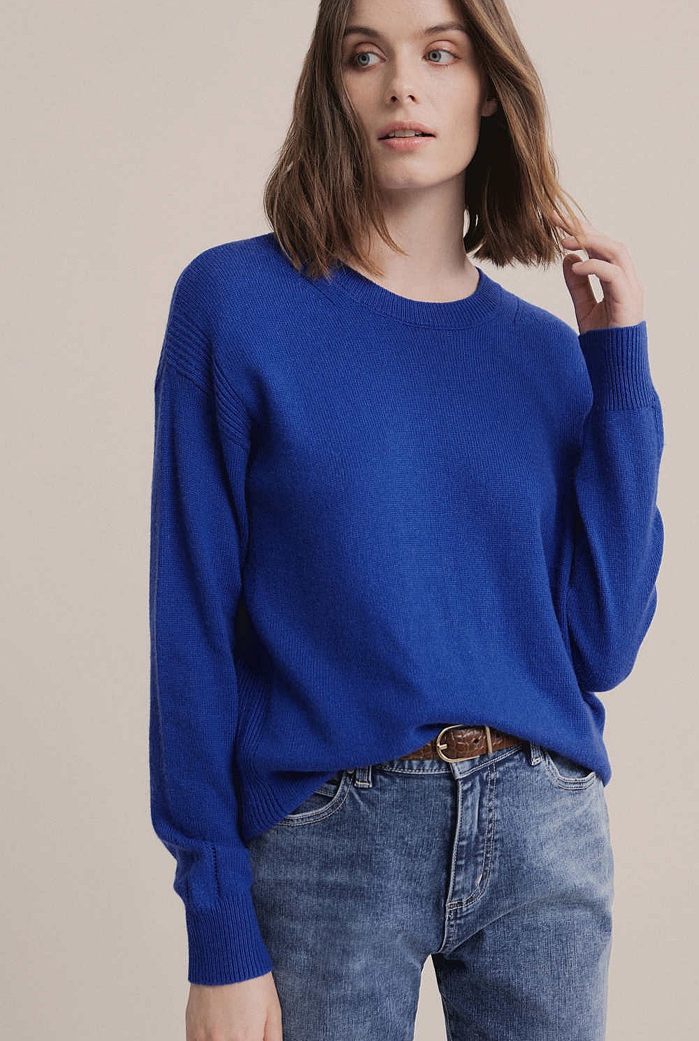 High Lo Crew Knit