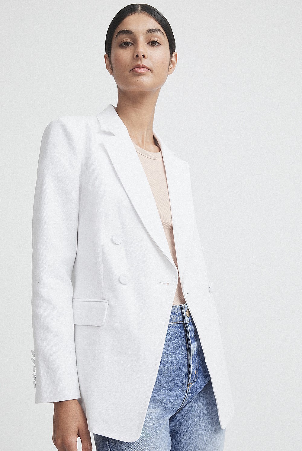 Structured Double-Breasted Blazer