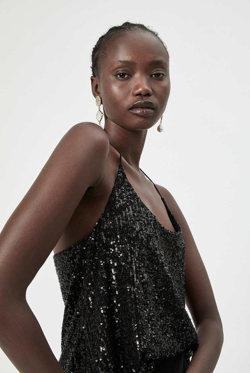 Sequin Halter Top