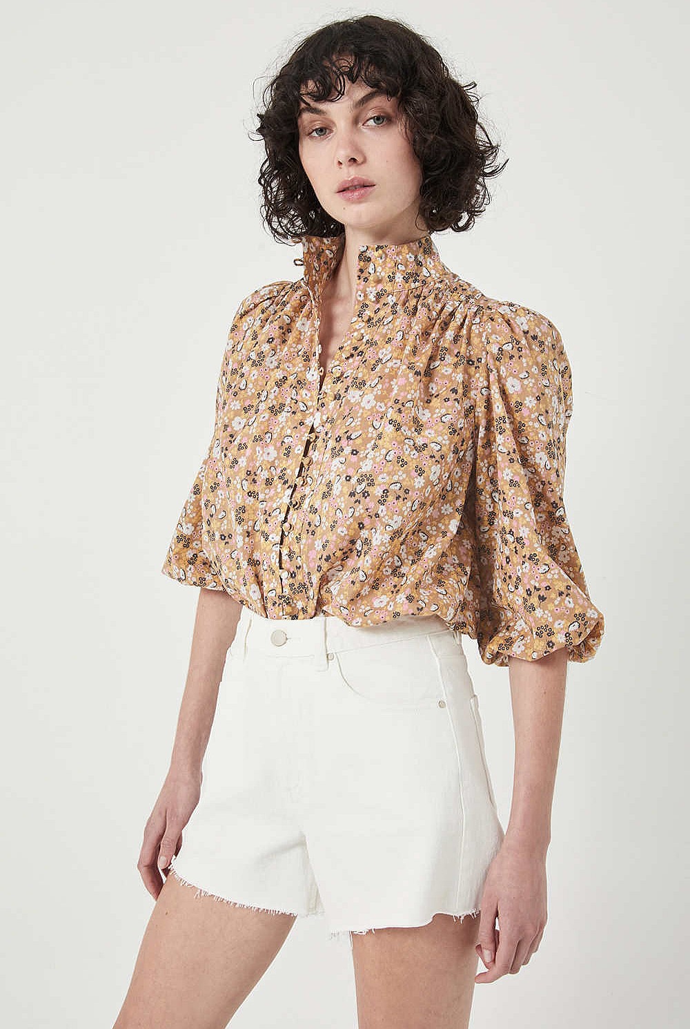 Floral High Neck Blouse