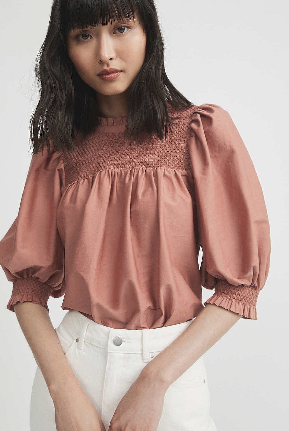 Smocking Detail Blouse