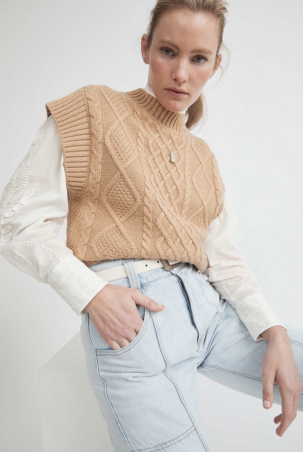 Cable Knit Vest