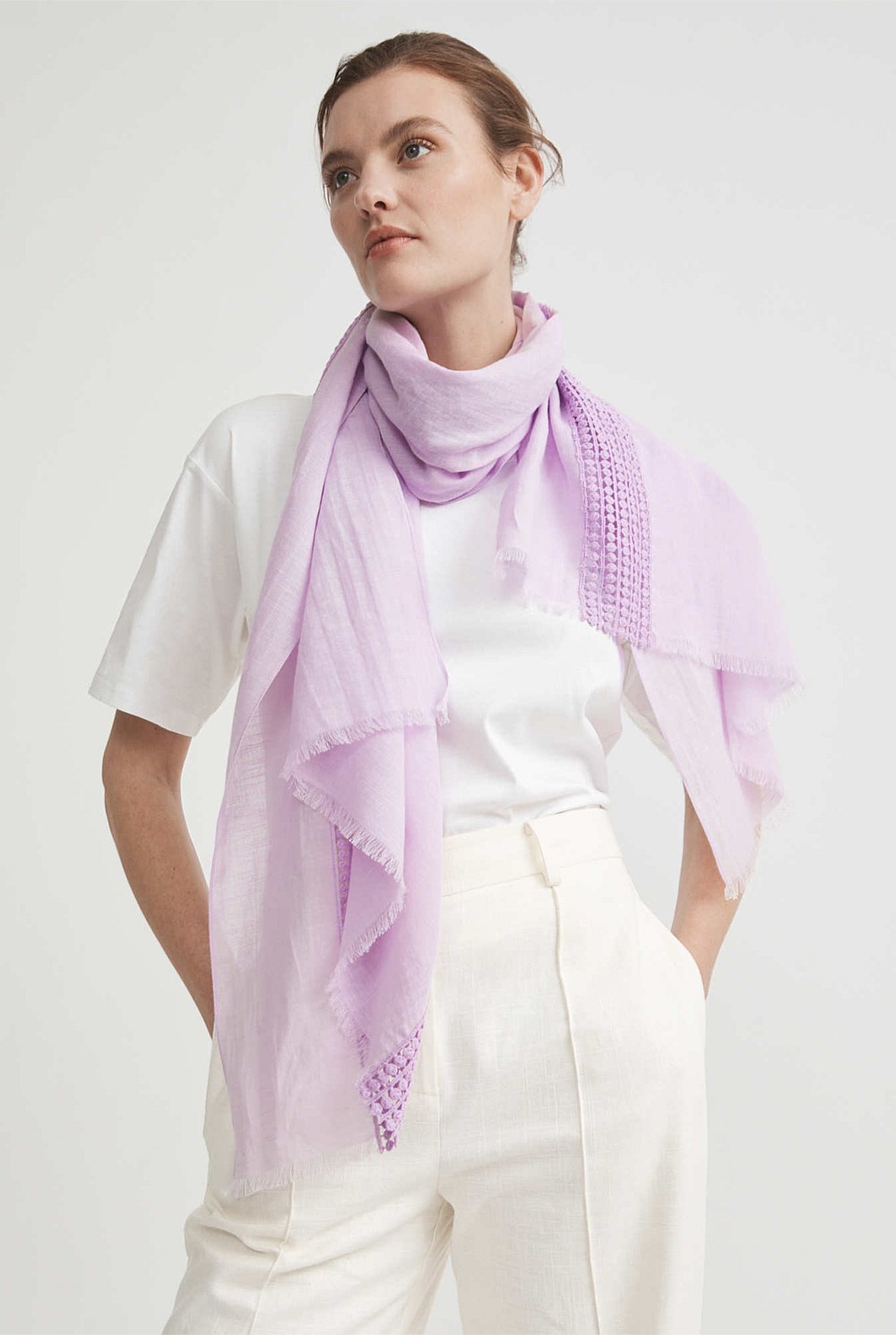 Milos Broderie Scarf