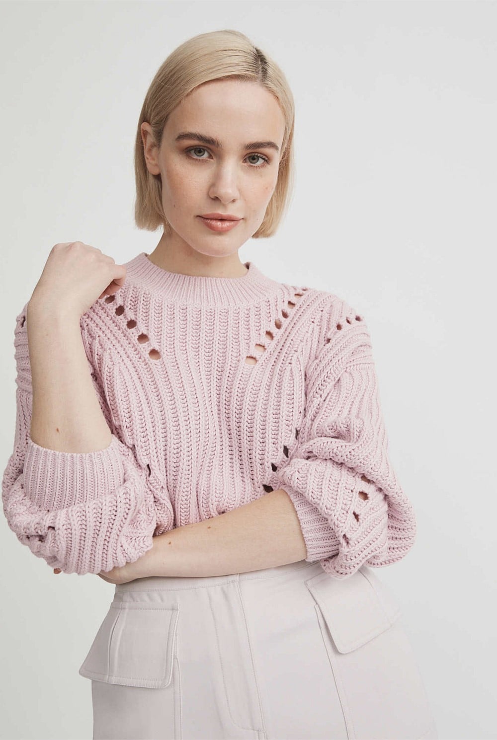 Pointelle Slouch Knit