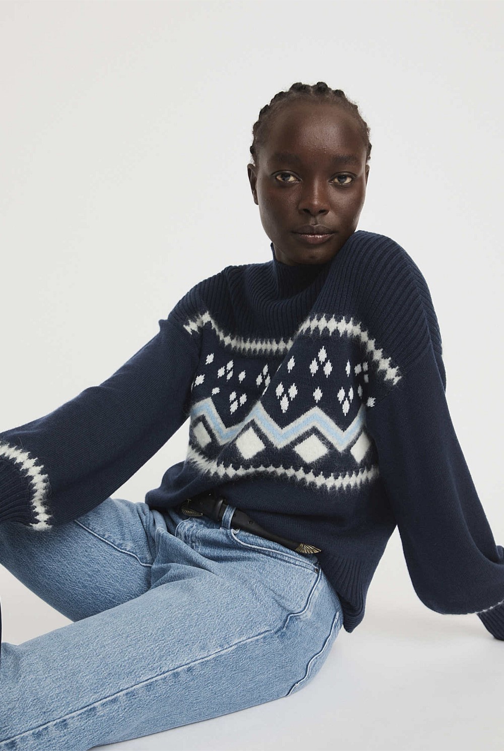 High Neck Fairisle Knit