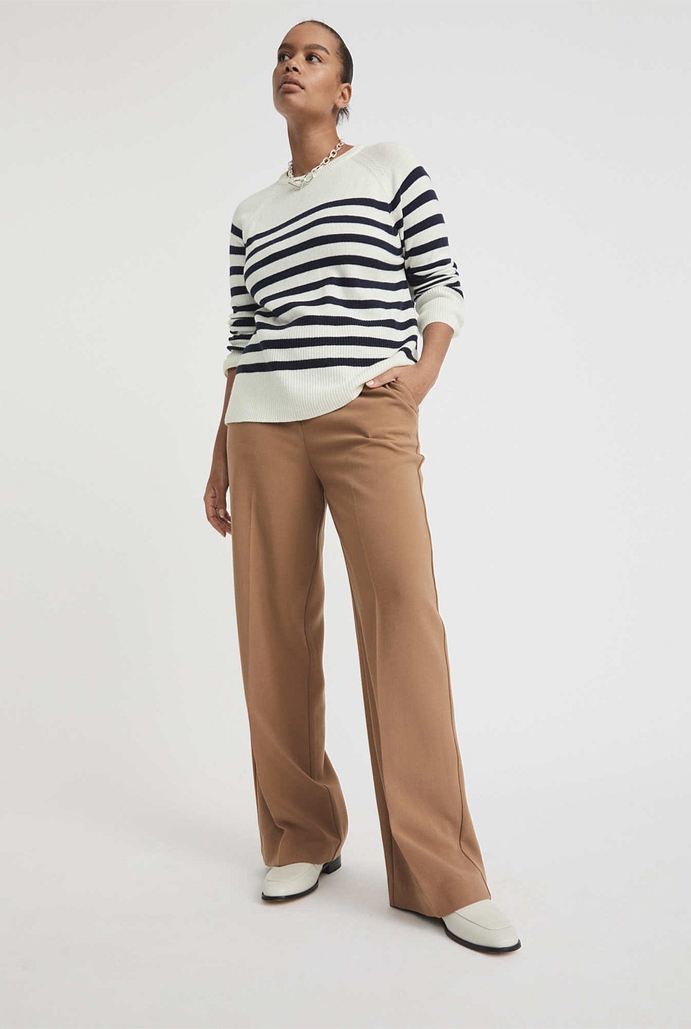 Crew Neck Stripe Knit