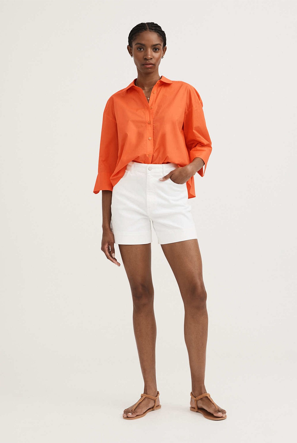 Cotton Poplin Short Sleeve Shirt