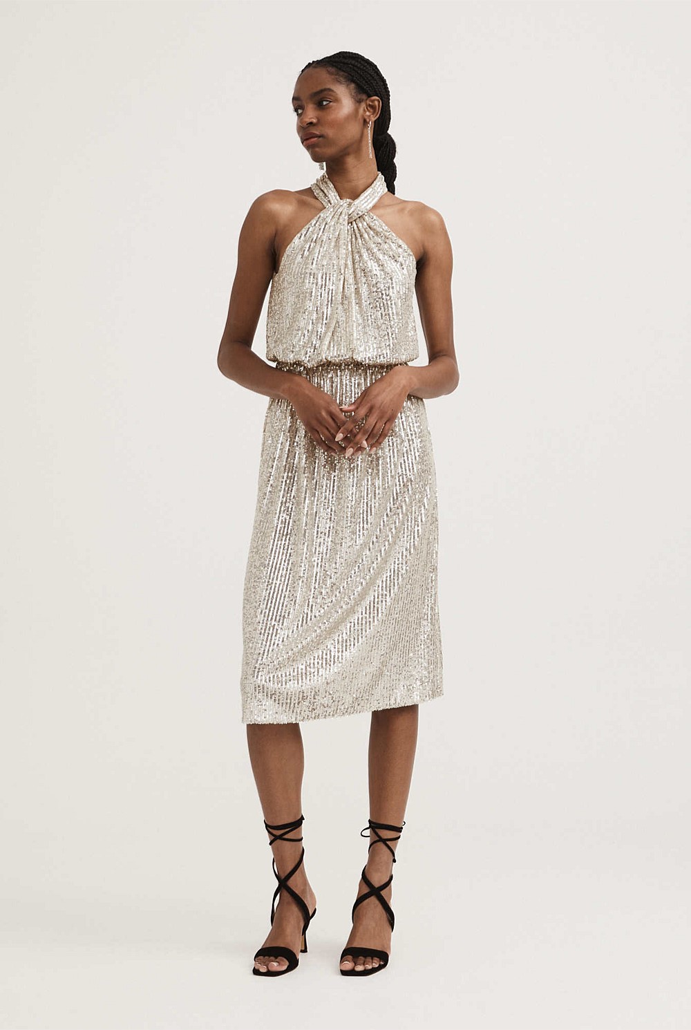 Sequin Halter Dress