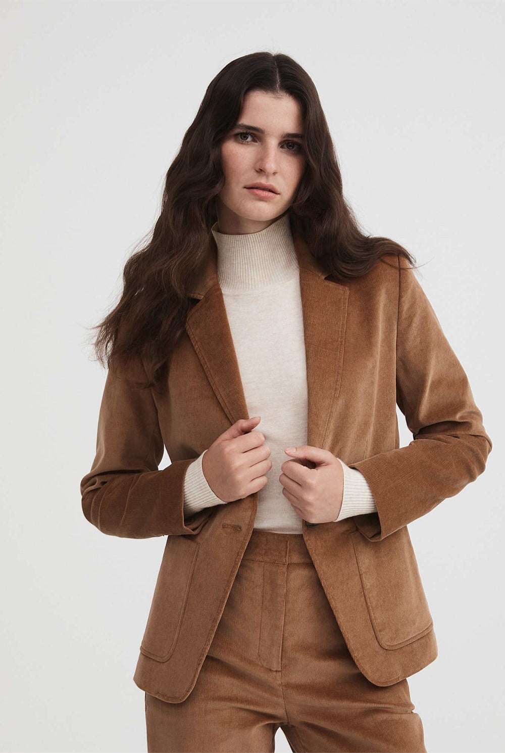 Cotton Cord Single Breasted Blazer