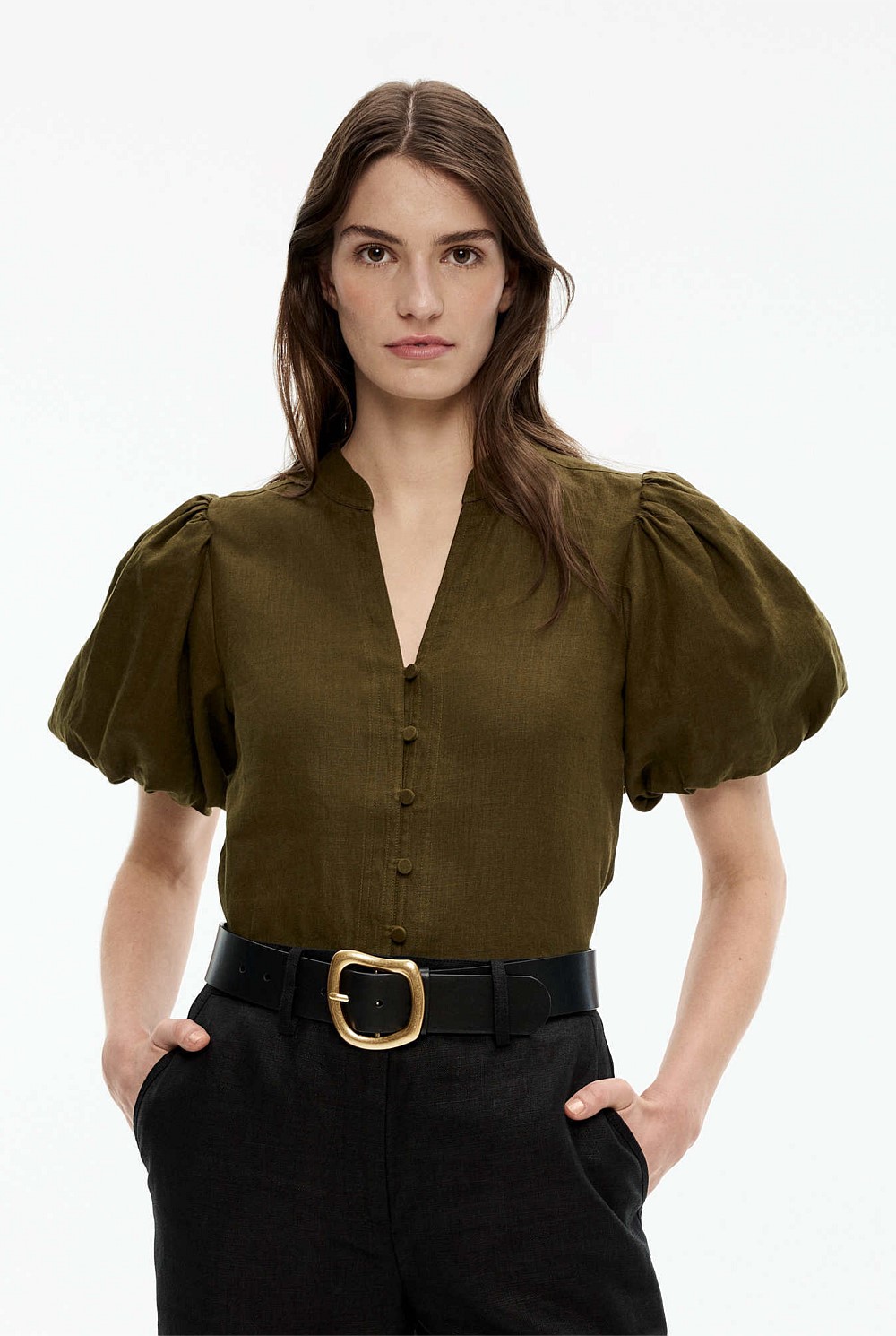 Hemp Puff Sleeve Blouse