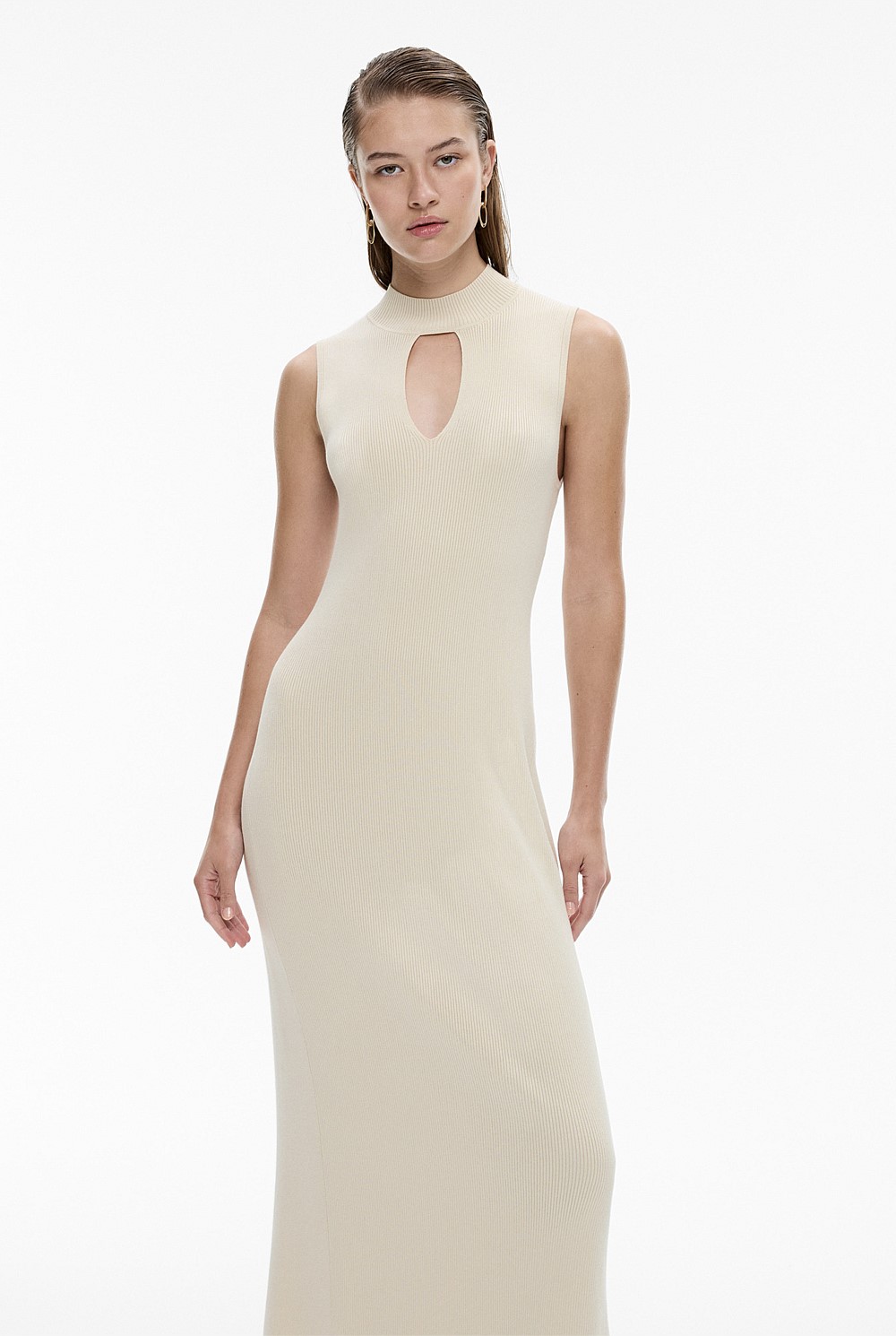 Keyhole Detail Knit Dress