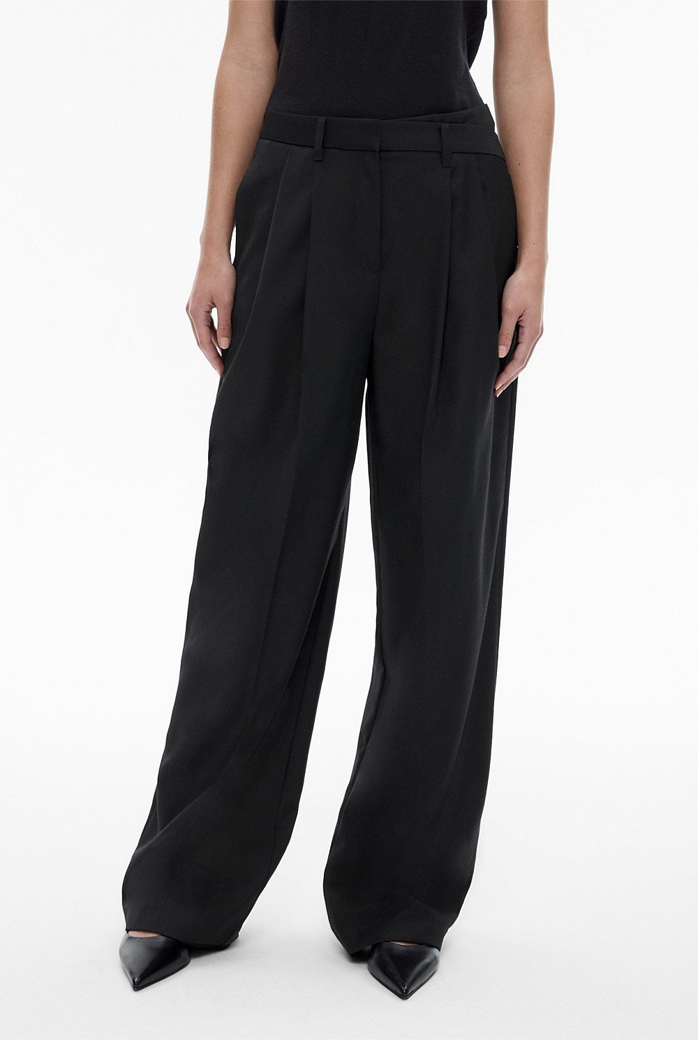 Wool Blend Asymmetric Trouser