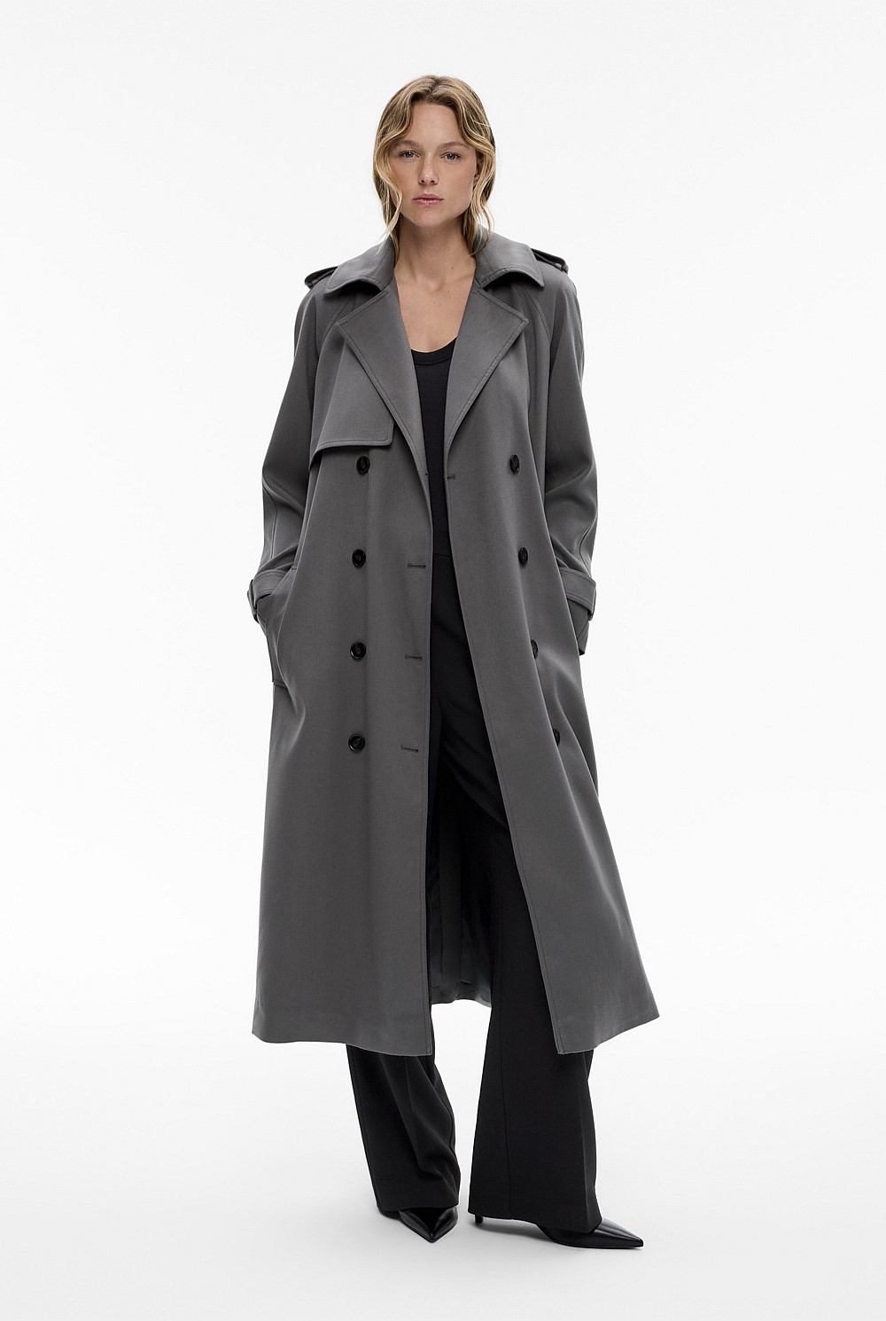 Draped Trench Coat