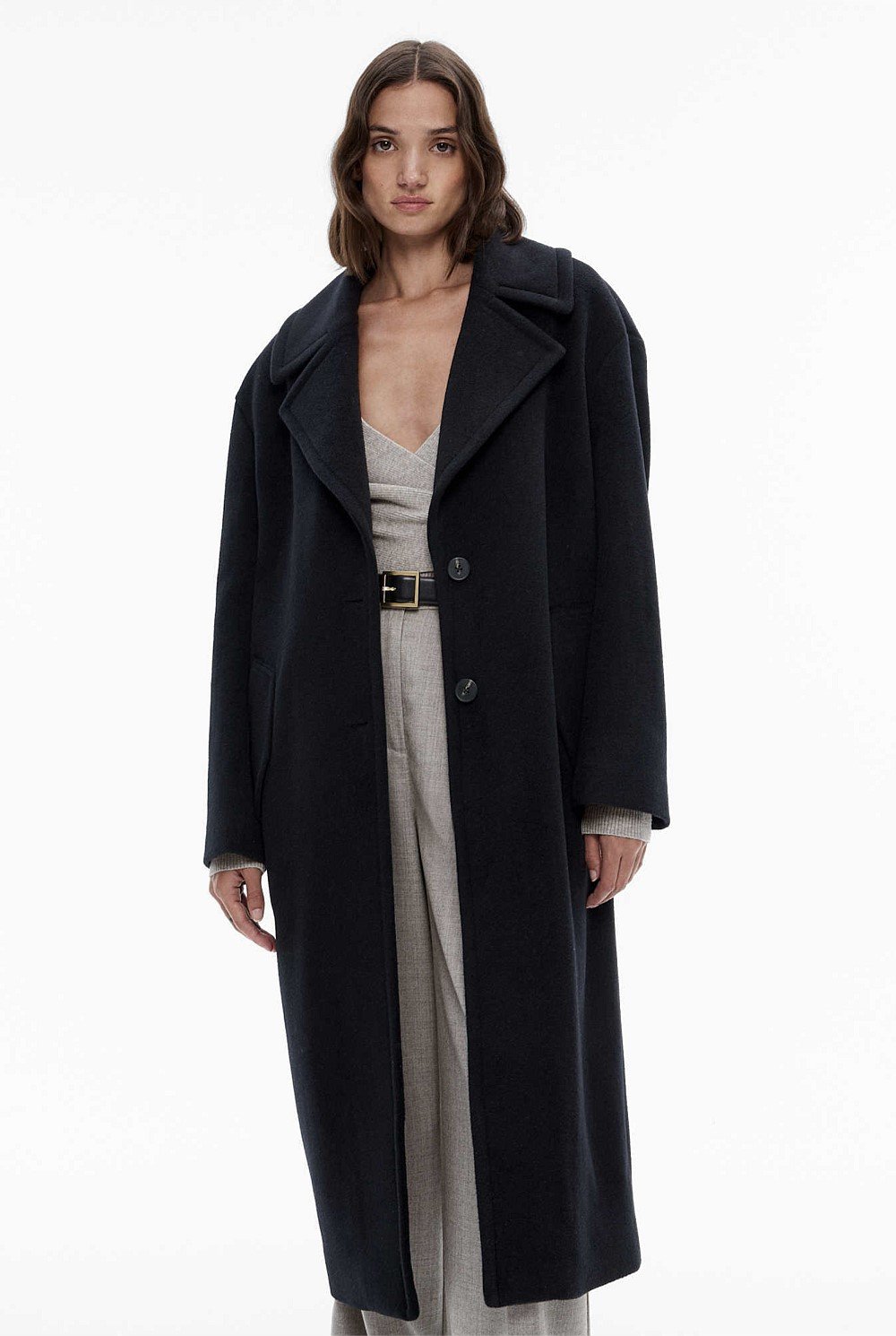 Wool Cashmere Lapel Coat