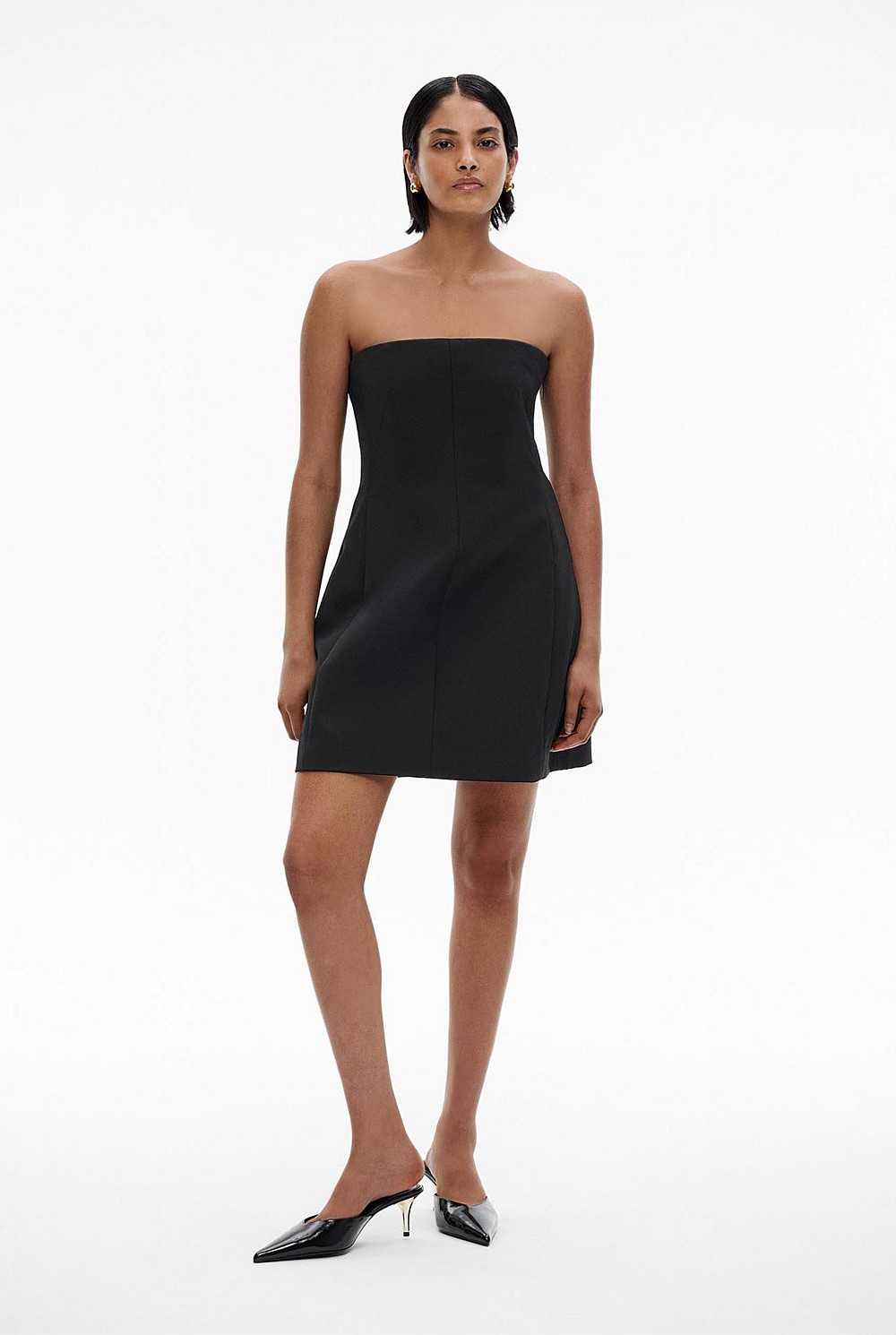 Wool Strapless Mini Dress