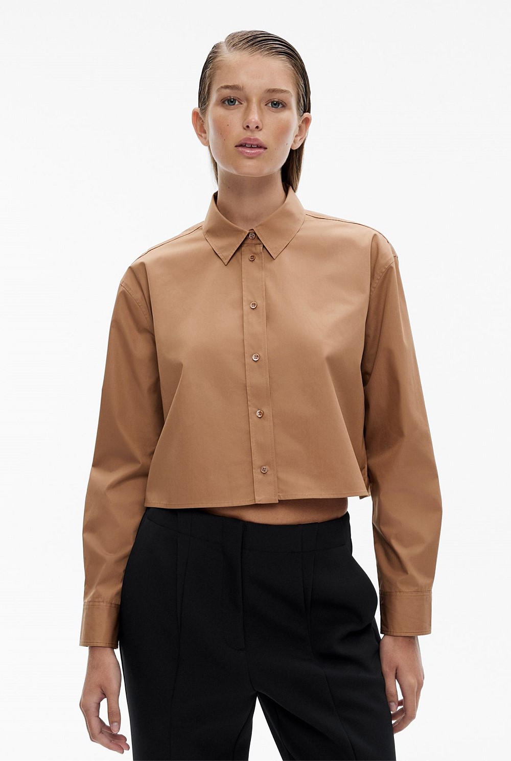 Cotton Cropped Shirt