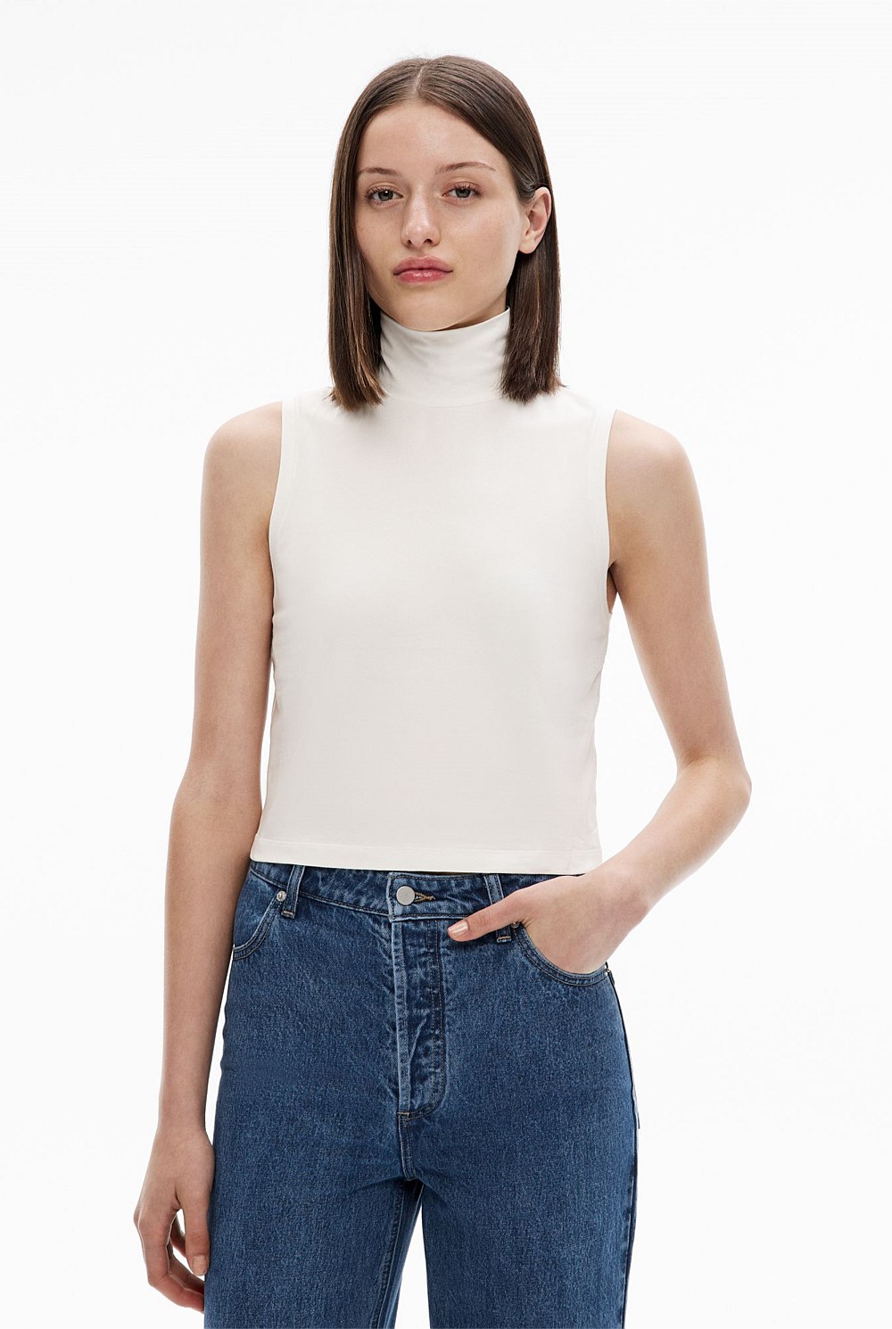 Jersey High Neck Top