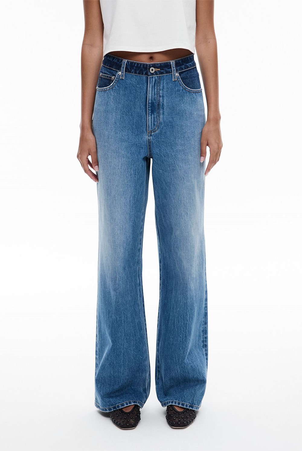 Contrast Waistband Jean