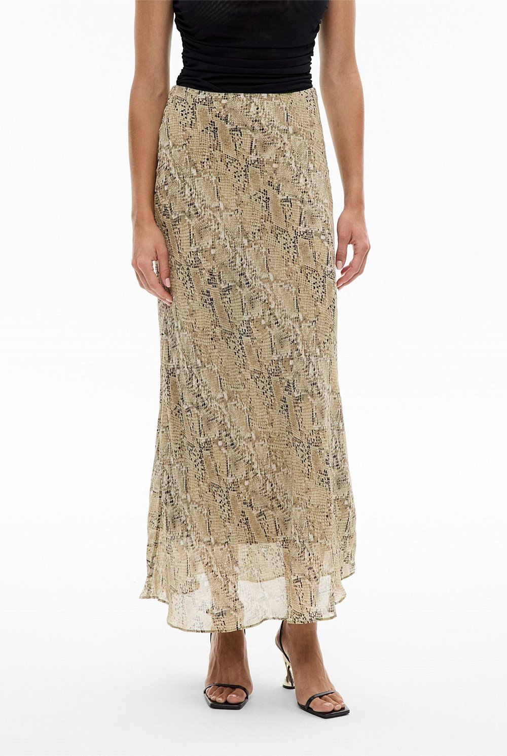 Snake Print Maxi Skirt