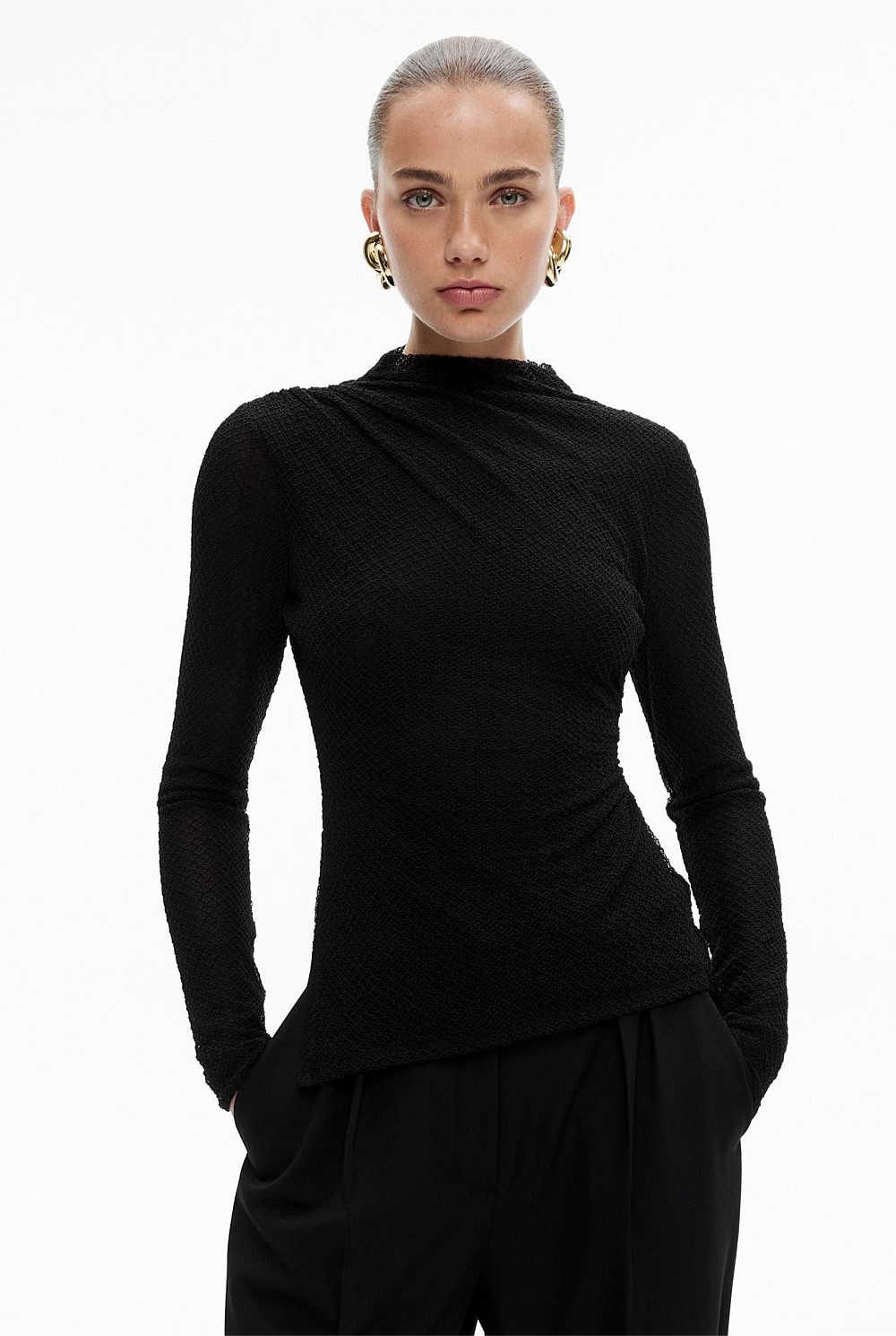 Openwork Jersey Top