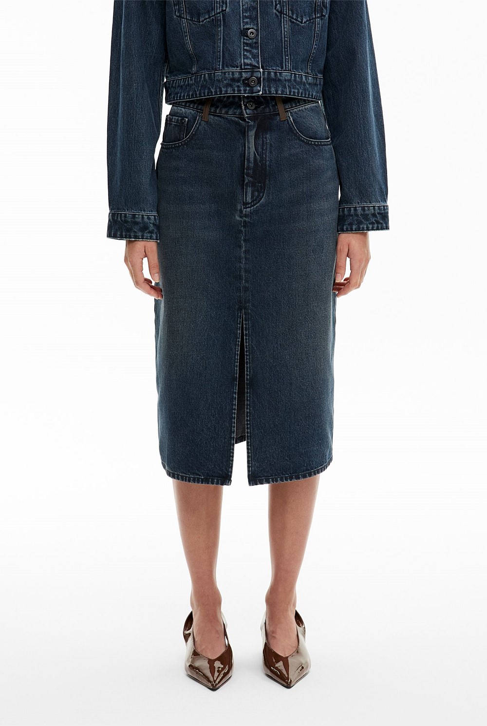 Denim Midi Skirt