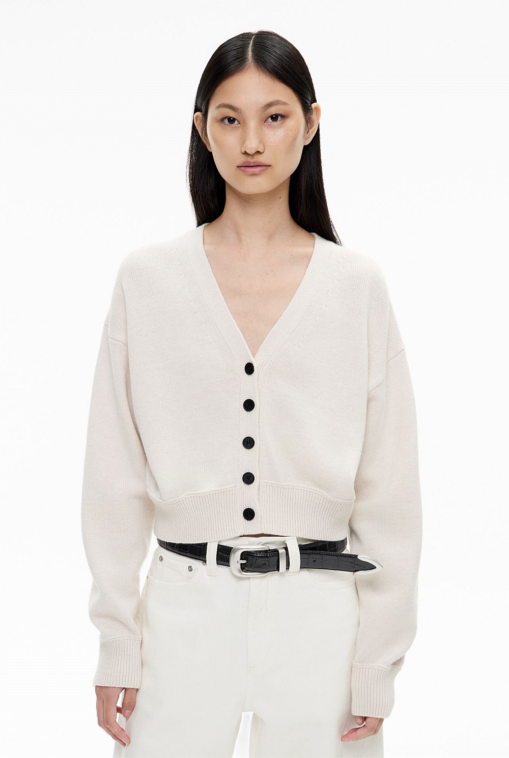 Button V Neck Cardigan