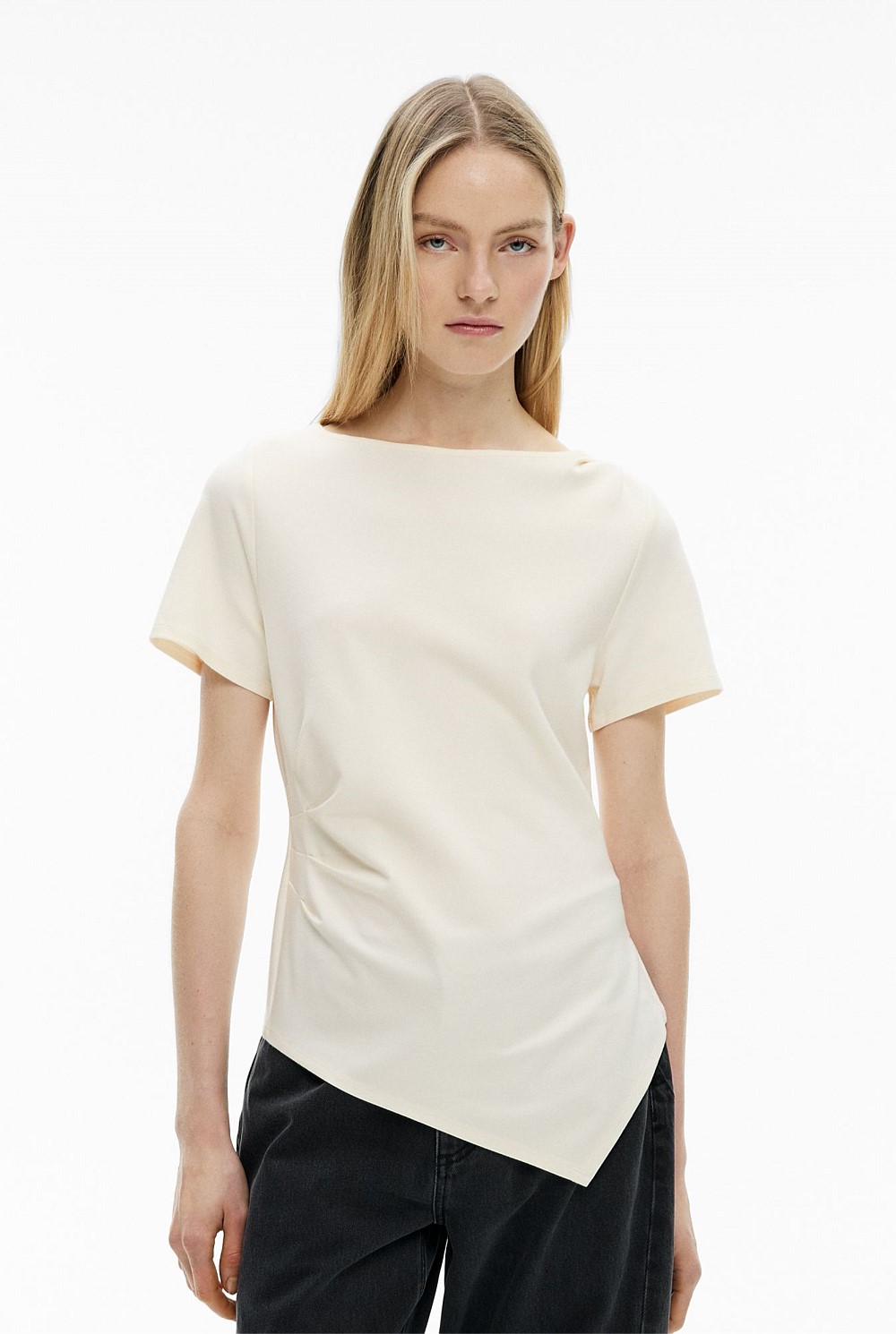 Tuck Wide Neck T-Shirt