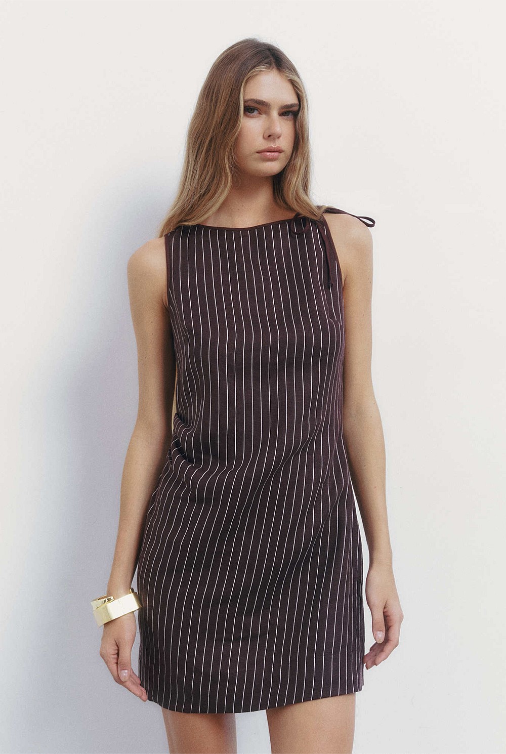 Tie Shoulder Mini Dress