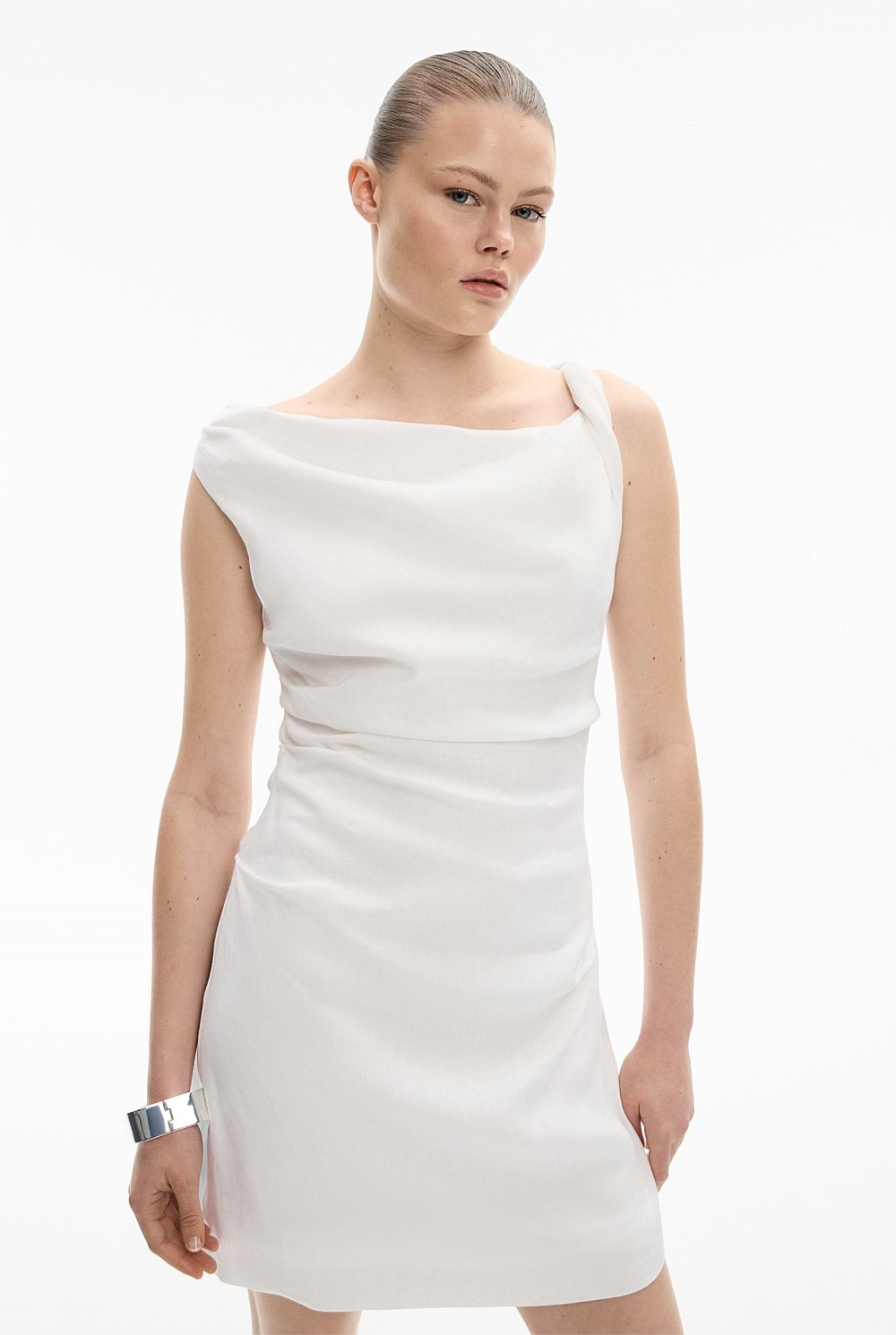 Twist Asymmetric Mini Dress