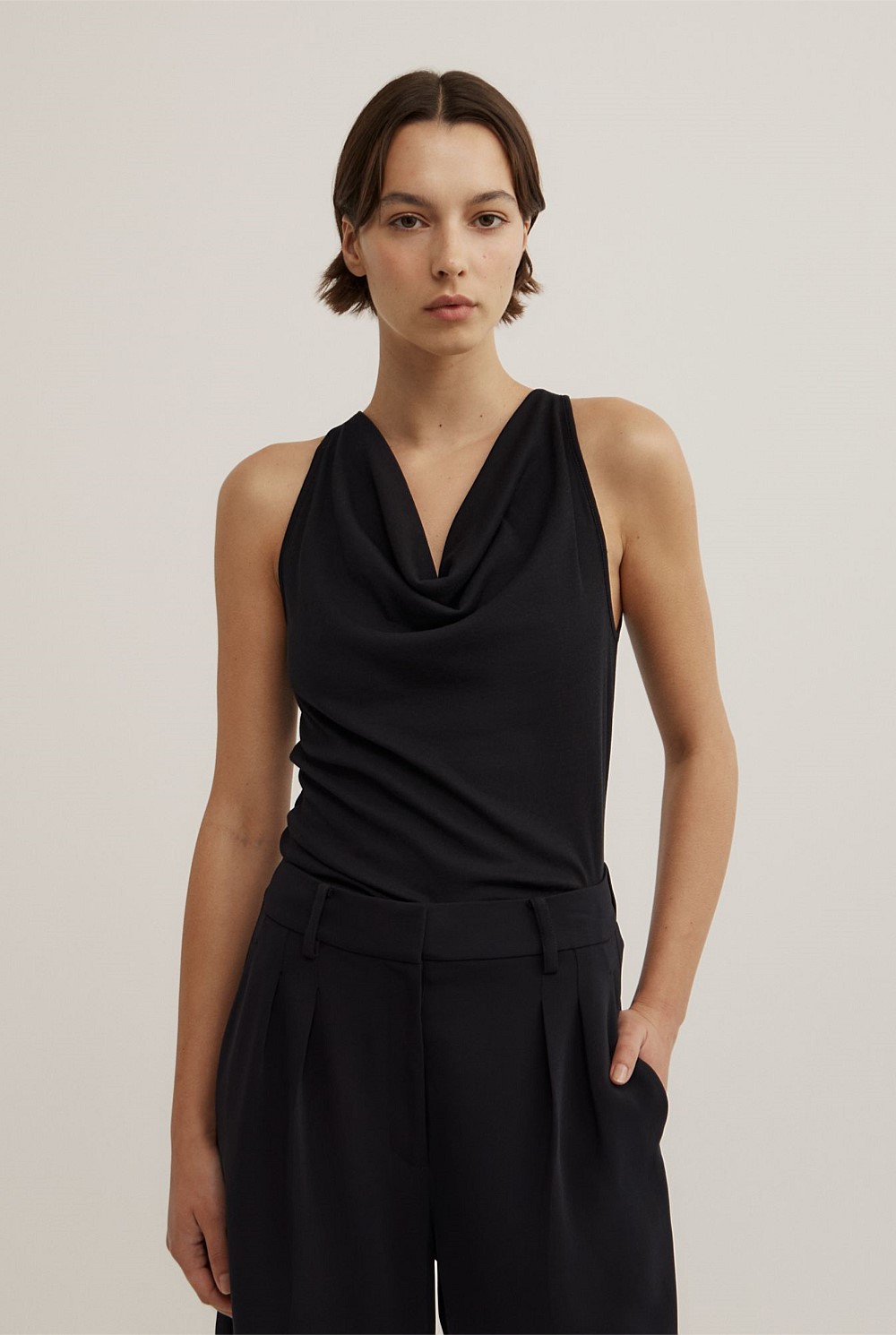 Cowl Neck Tank Top