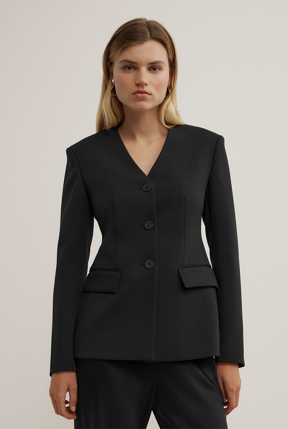 Collarless Blazer