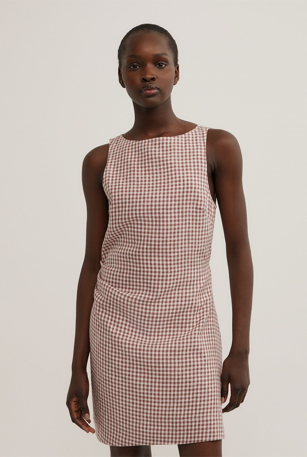 Boat Neck Mini Dress
