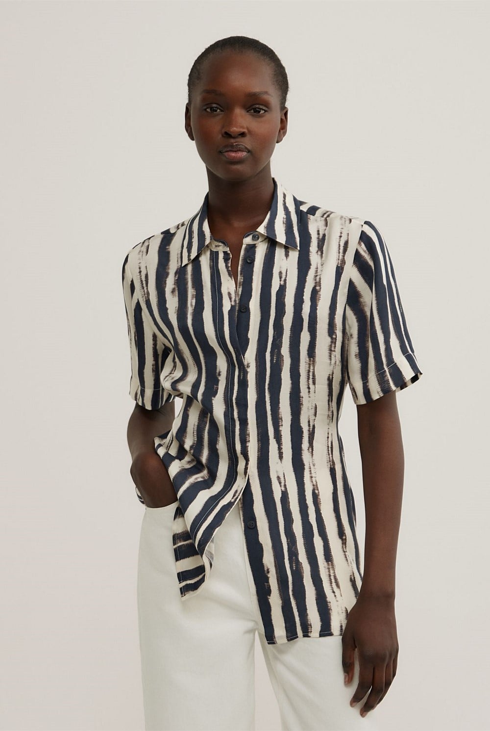 Cupro Tie Waist Shirt