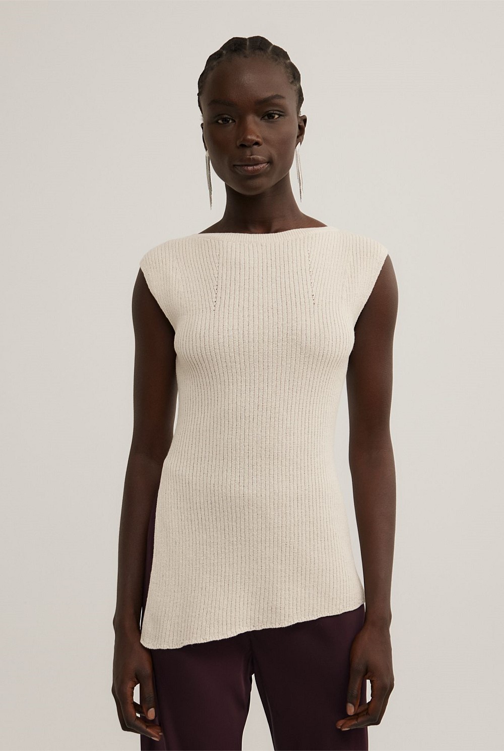 Asymmetric Hem Knit Tank