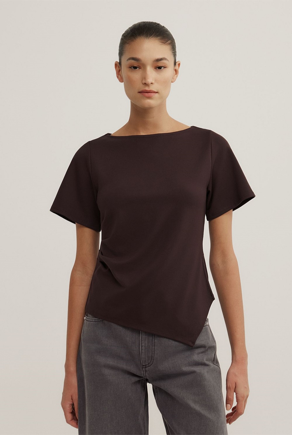 Tuck Wide Neck T-Shirt