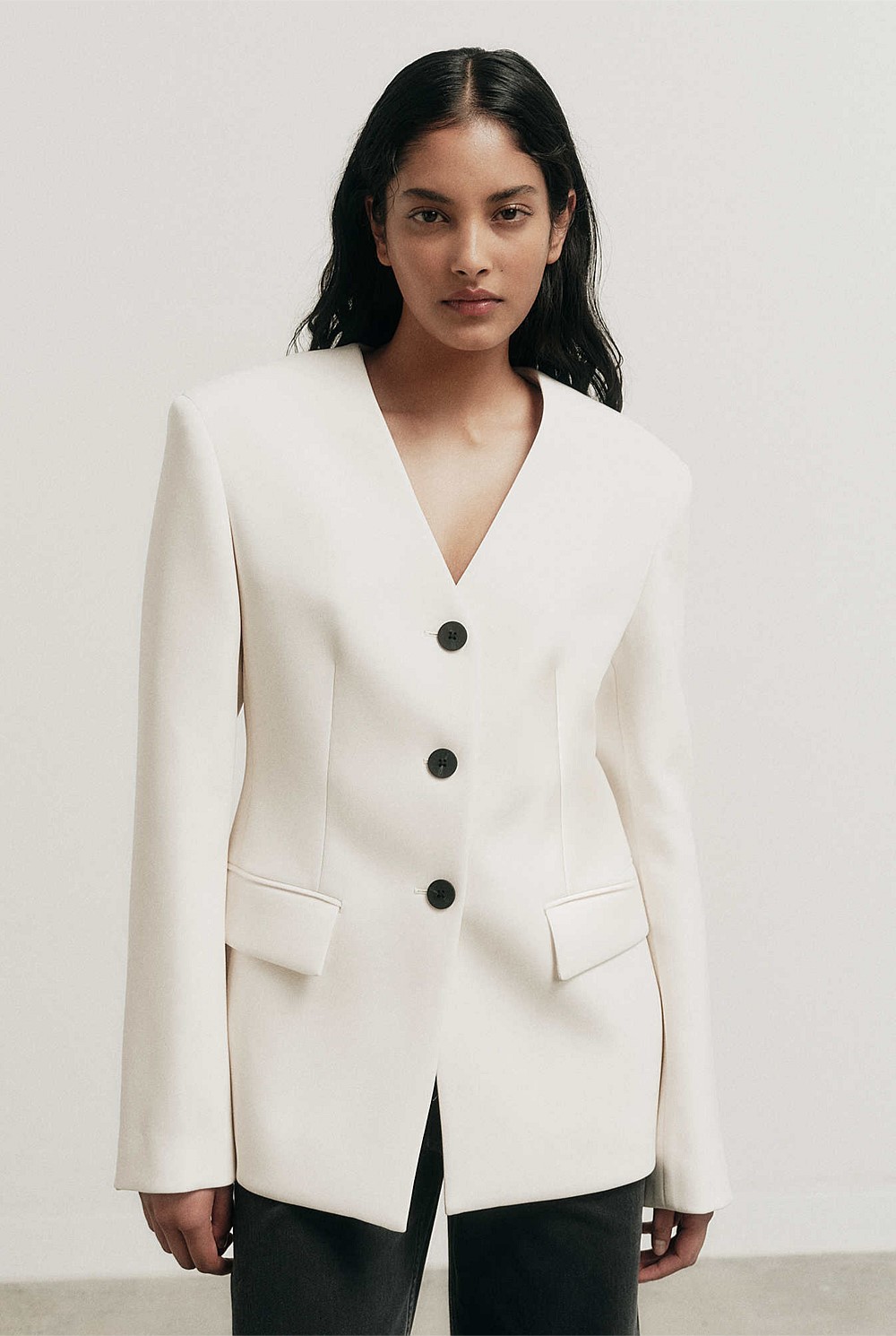 Collarless Blazer