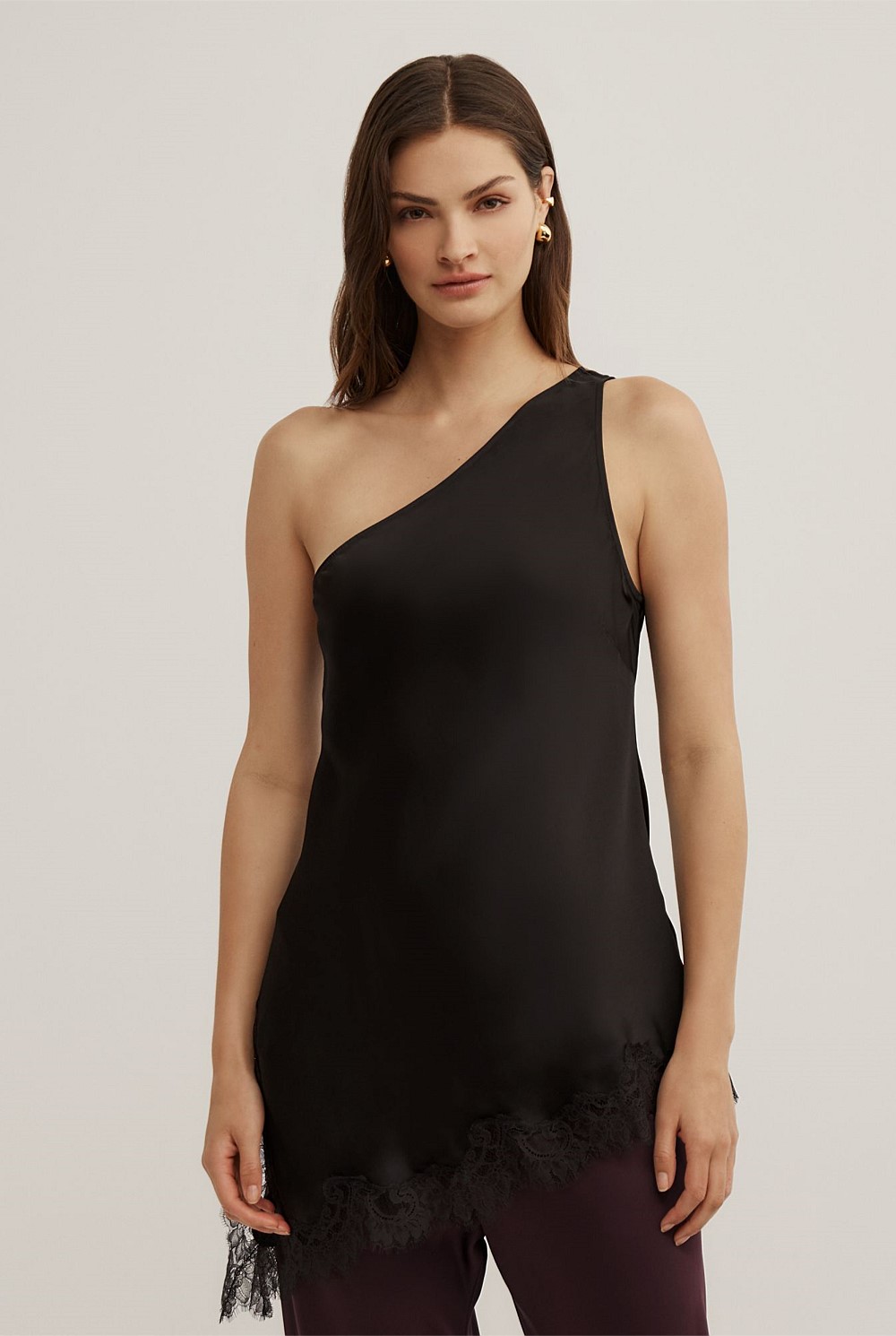 One Shoulder Lace Top