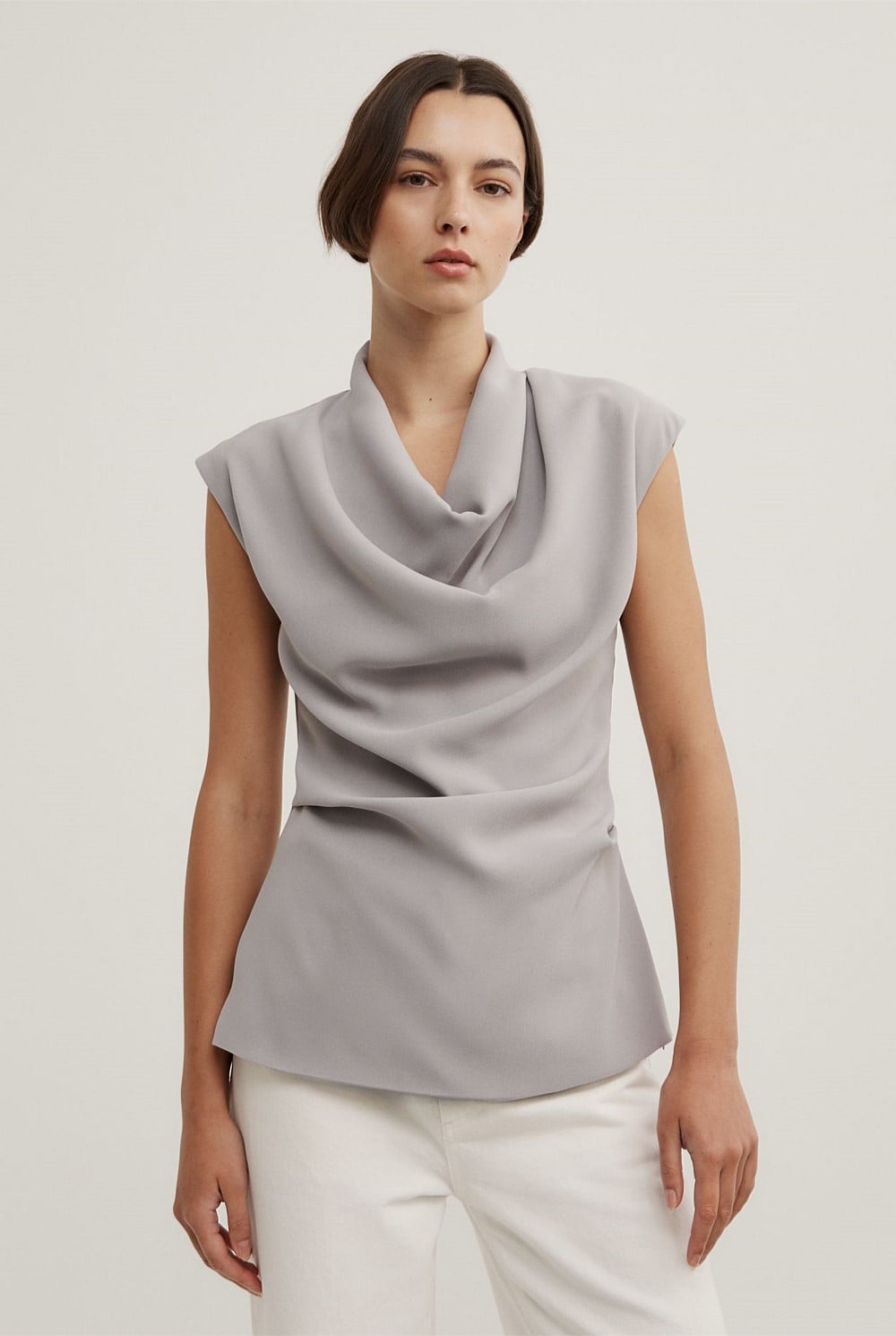 Crepe Cowl Tank Top