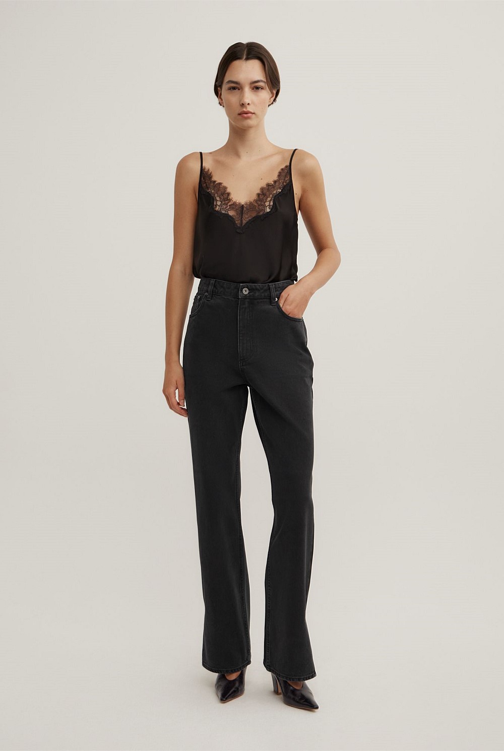 Split Detail Denim Jeans