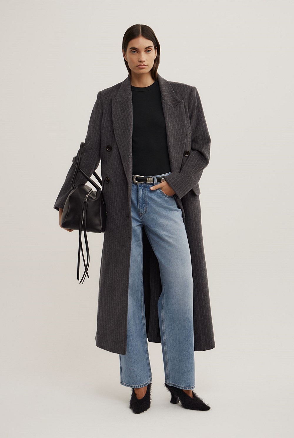 Mid Rise Straight Jeans