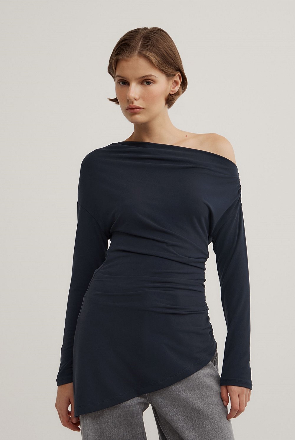 Asymmetric Tunic Long Sleeve Top