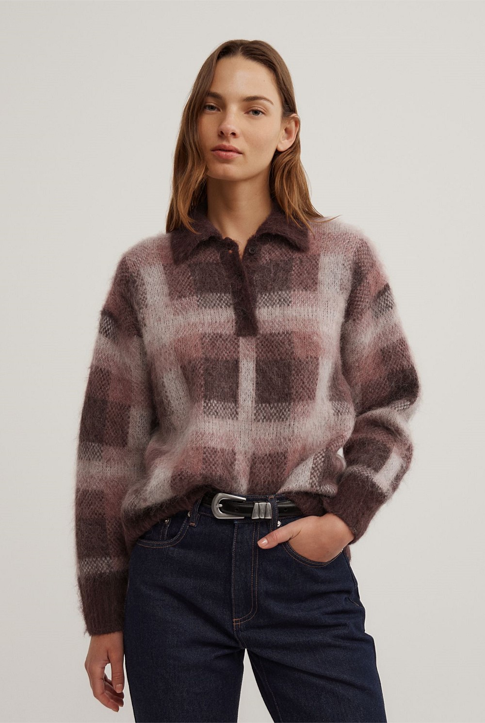 Check Polo Knit