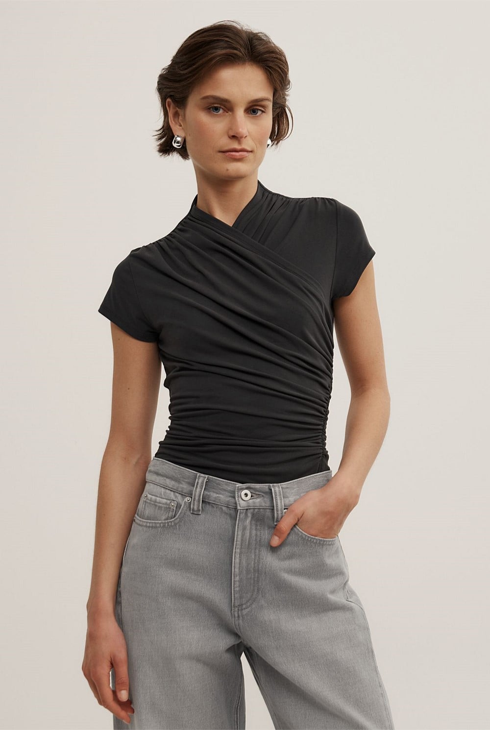 Wrap Cap Sleeve T-Shirt