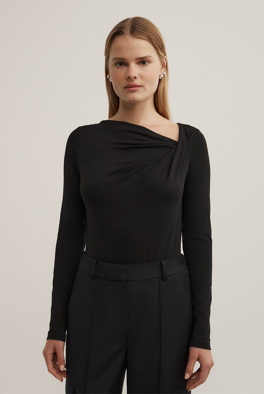 Twist Front Long Sleeve Top