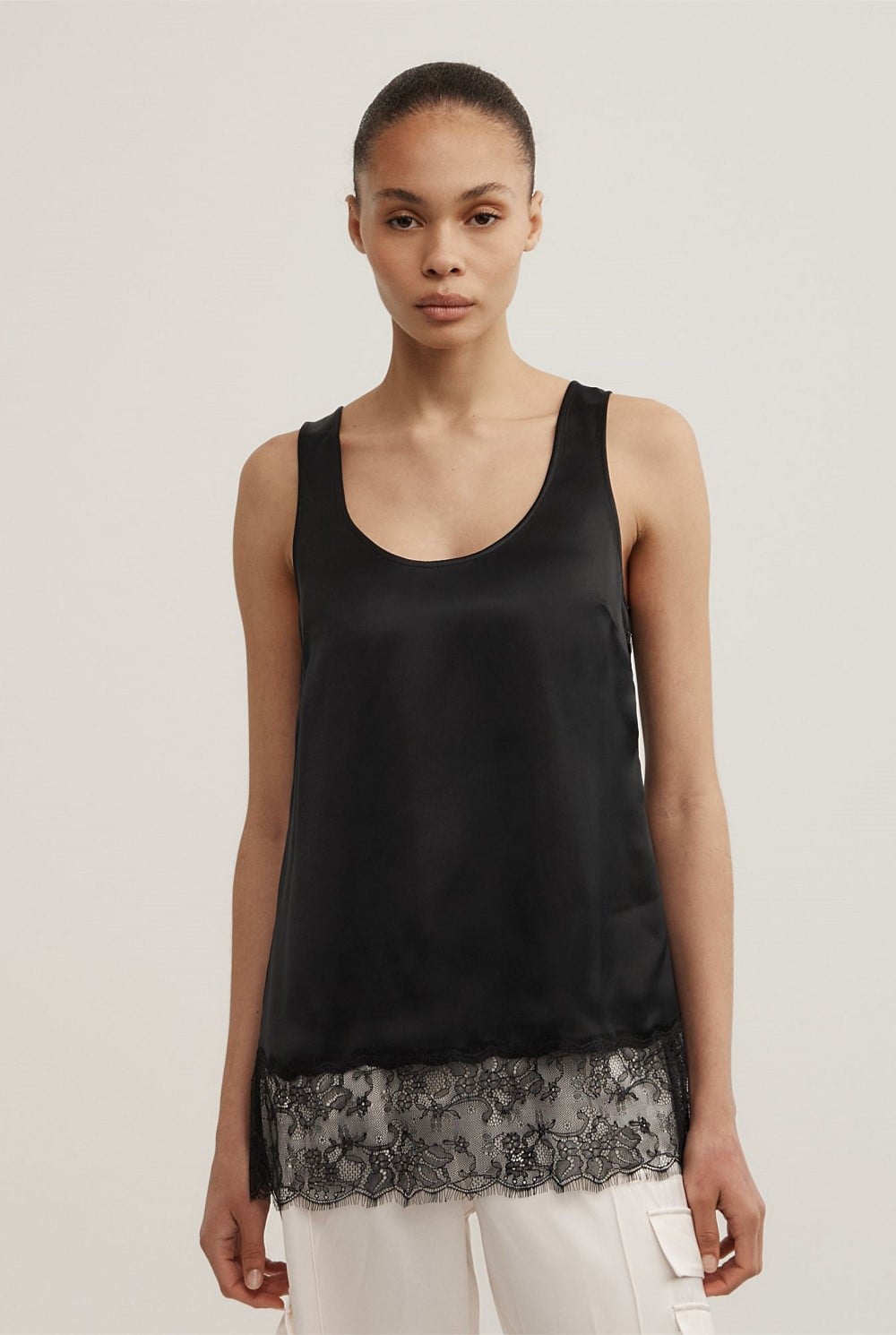 Lace Hem Tank Top