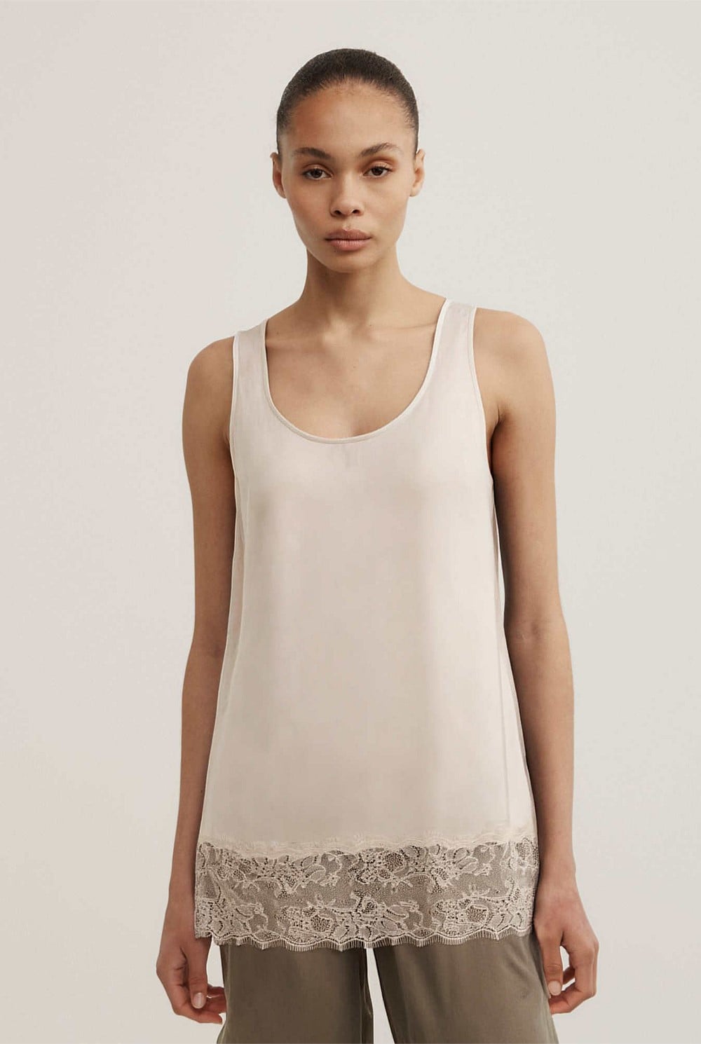 Lace Hem Tank Top