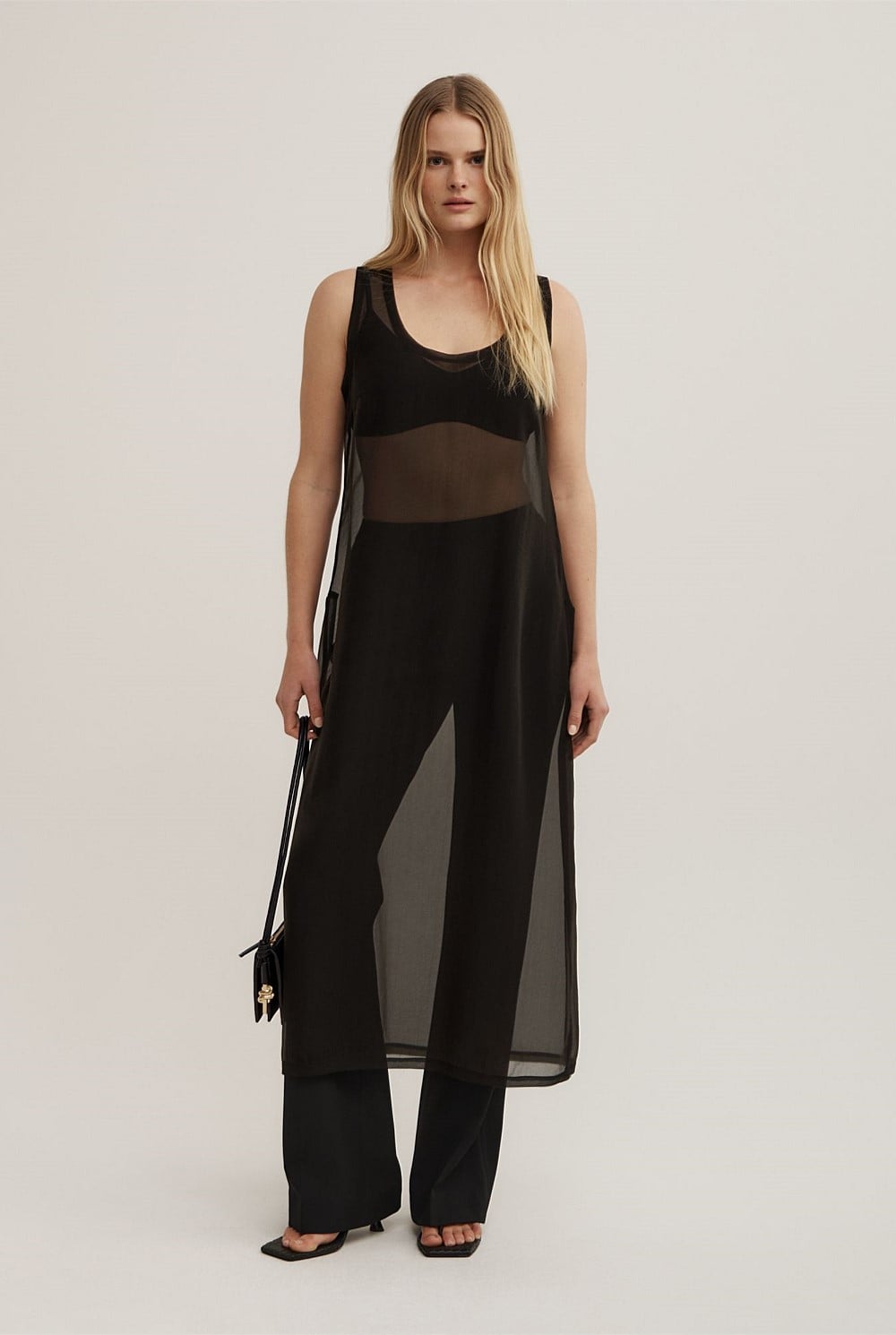 Sheer Crew Neck Tunic