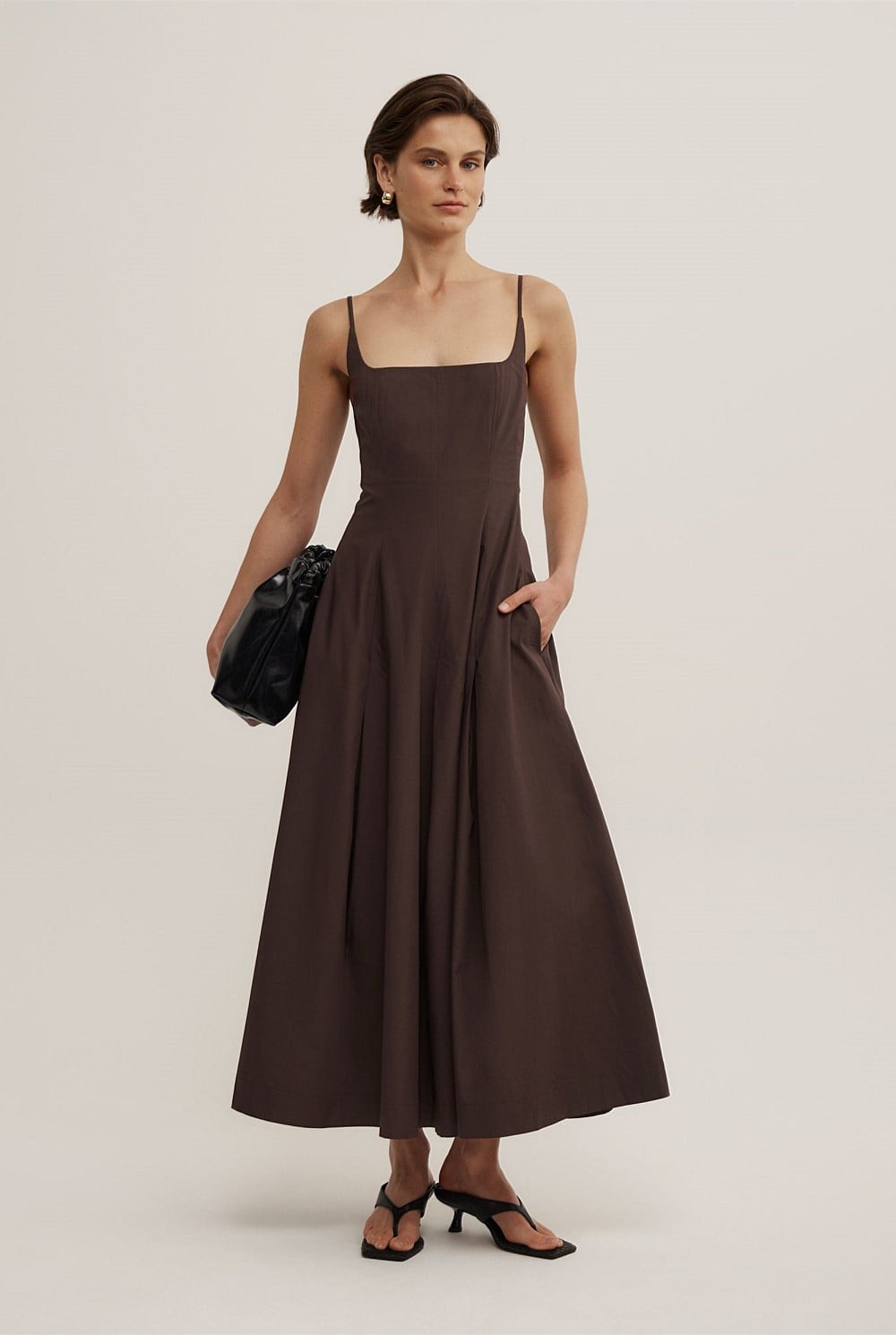 Fine Strap Panel Dress