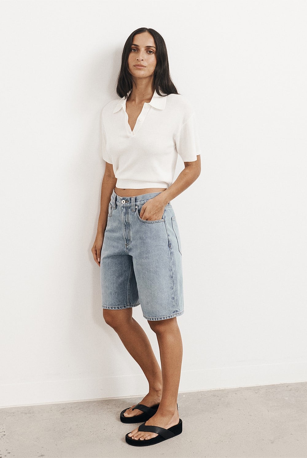 Denim Bermuda Shorts