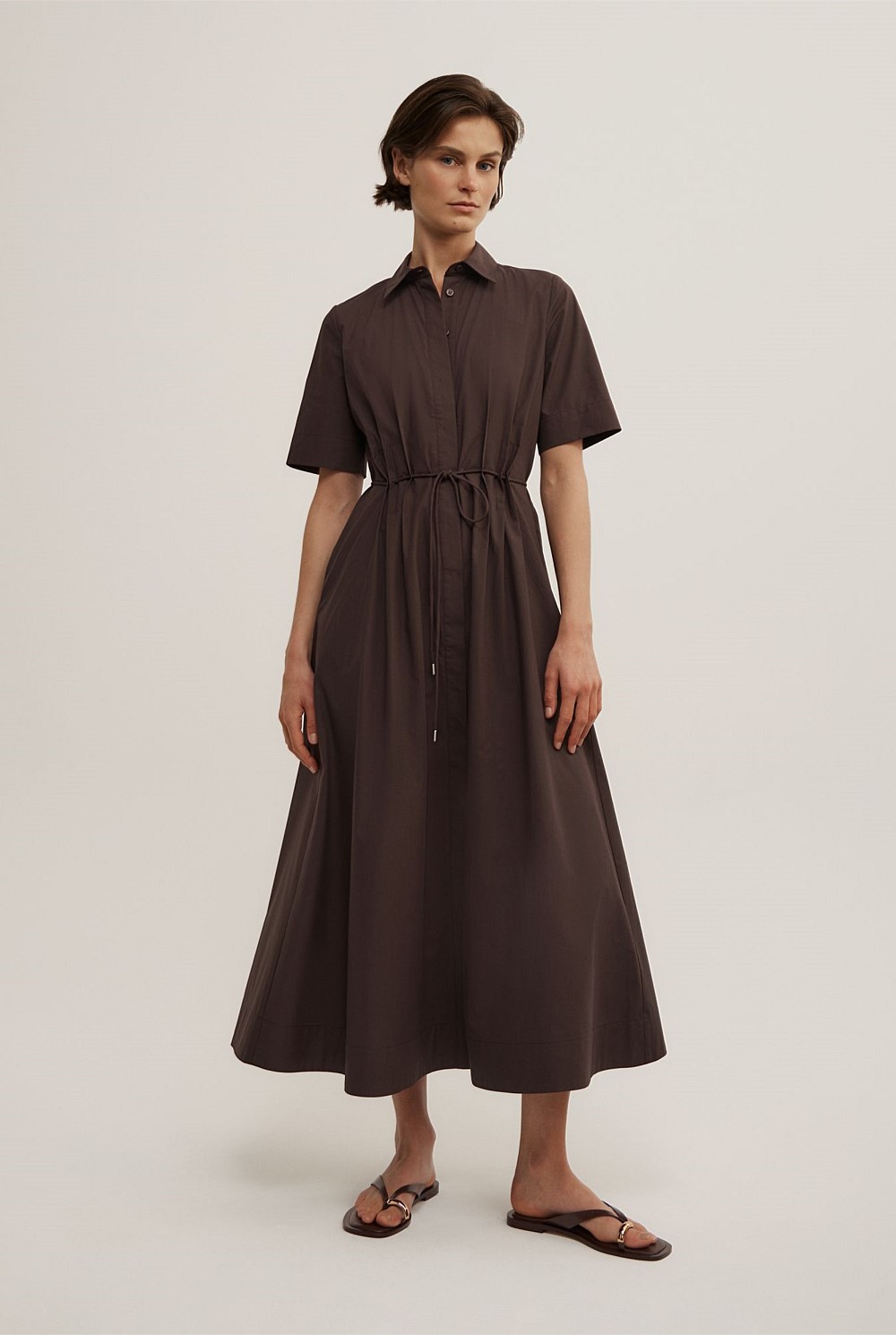 Drawstring Shirt Dress